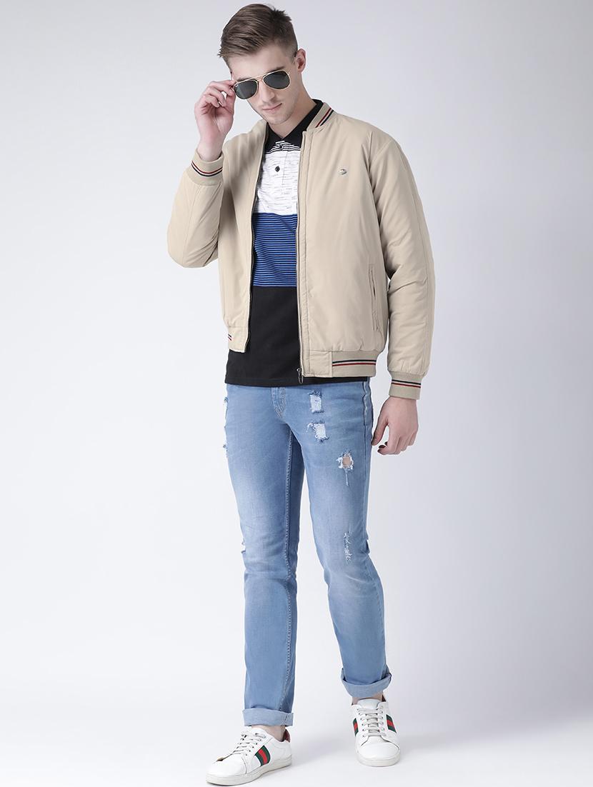 beige solid casual jacket - 16657679 - Zoom Image - 4