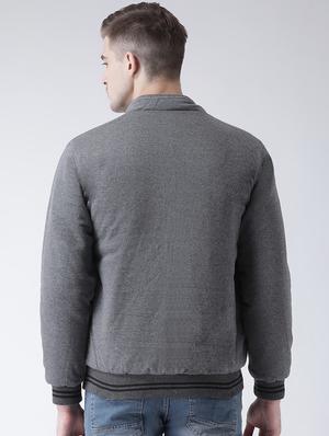 grey solid reversible casual jacket - 16657680 - Standard Image - 4