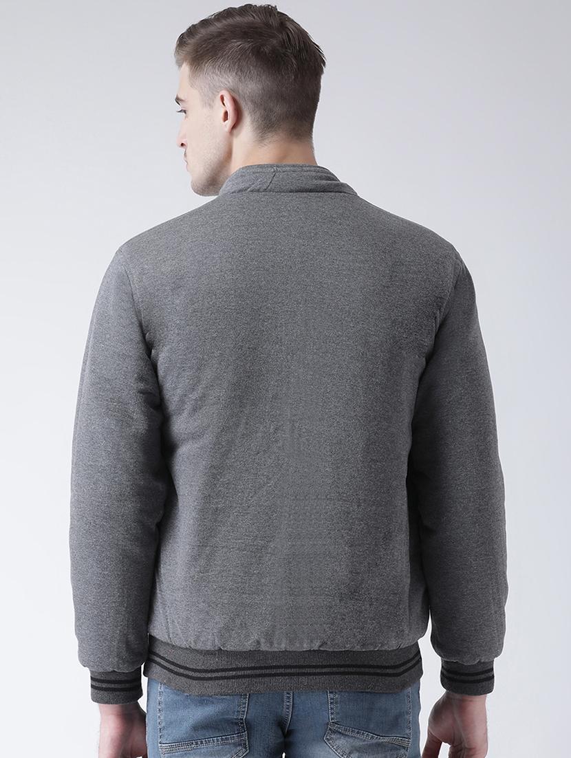 grey solid reversible casual jacket - 16657680 - Zoom Image - 4