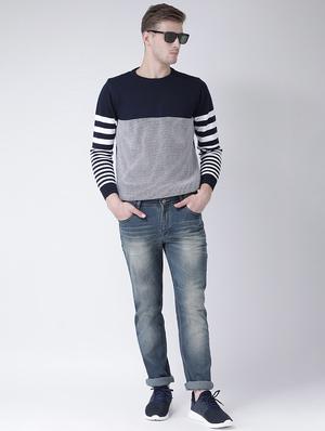 navy blue self design pullover - 16657692 - Standard Image - 4