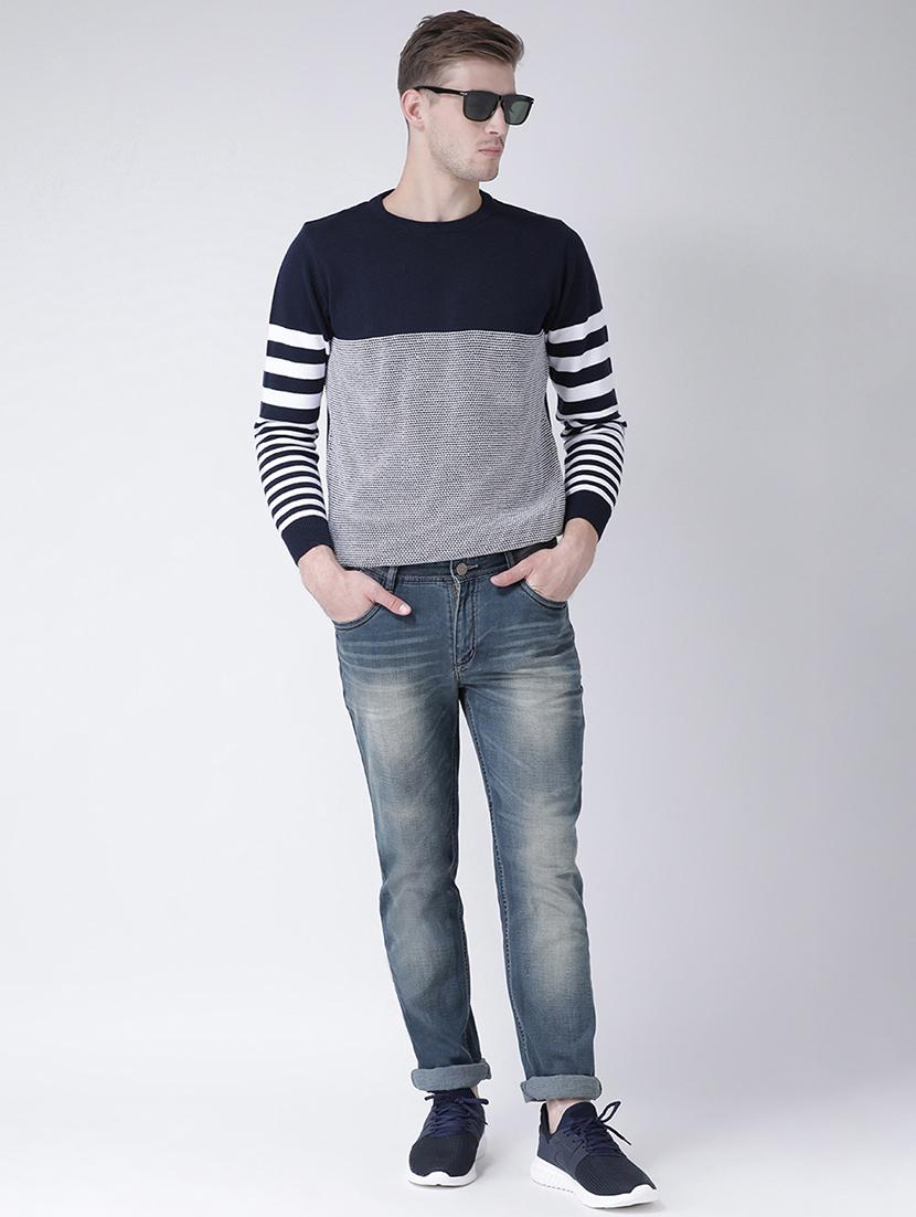 navy blue self design pullover - 16657692 - Zoom Image - 4