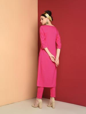 gota patti straight kurta with pant set - 16657900 - Standard Image - 4