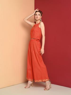 foil printed top palazzo with shrug set - 16657901 - Standard Image - 4