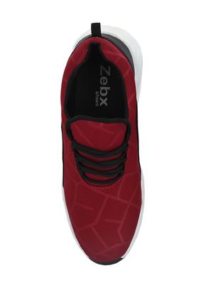 red fabric lace up sport shoes - 16658122 - Standard Image - 4