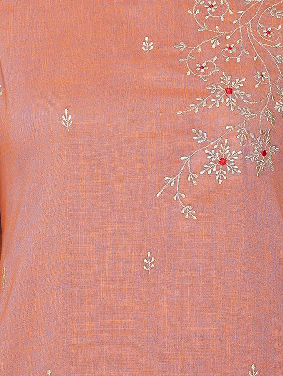 pastel embroidered straight kurta - 16658400 - Zoom Image - 4
