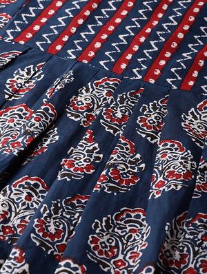 color block flared kurta - 16659116 - Standard Image - 4