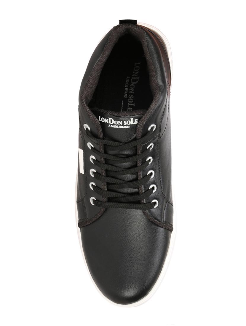 black leatherette lace up sneakers - 16659195 - Zoom Image - 4