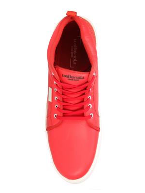 red leatherette lace up sneakers - 16659198 - Standard Image - 4
