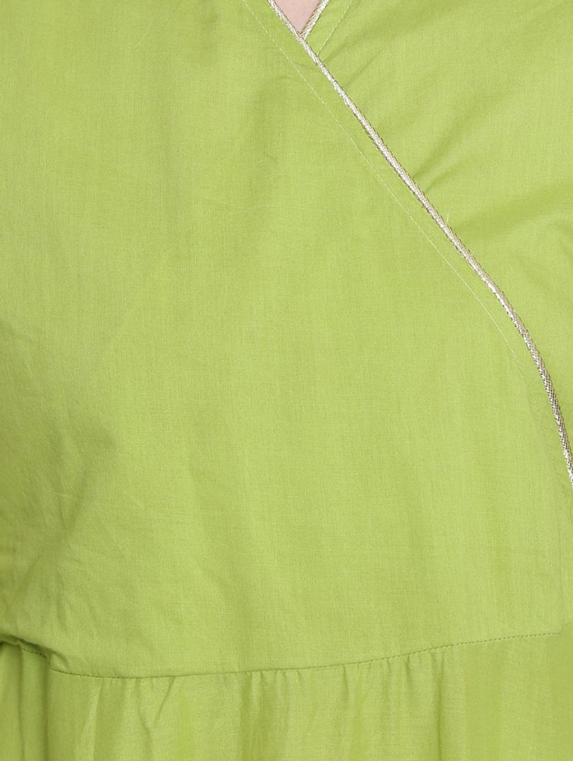 soild flared angrakha kurta - 16659216 - Zoom Image - 4