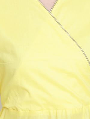 soild flared angrakha kurta - 16659218 - Standard Image - 4