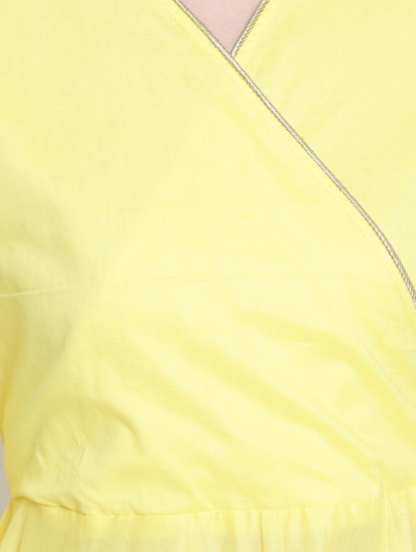 soild flared angrakha kurta - 16659218 - Zoom Image - 4