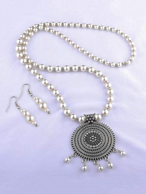 silver plated long necklace - 16659280 - Standard Image - 1