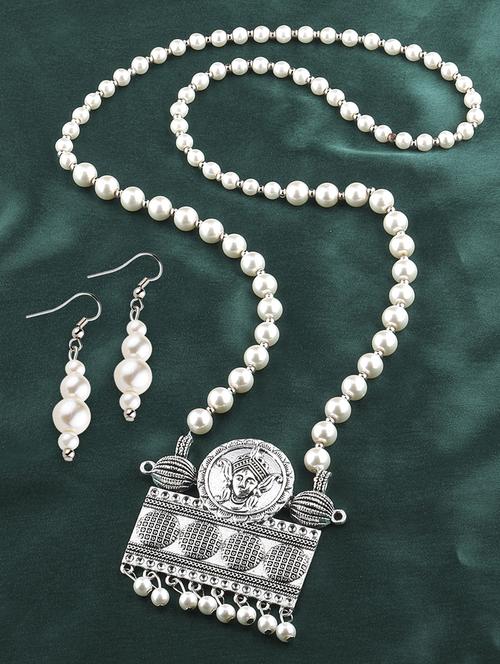 silver plated long necklace - 16659288 - Very Small Image - 1