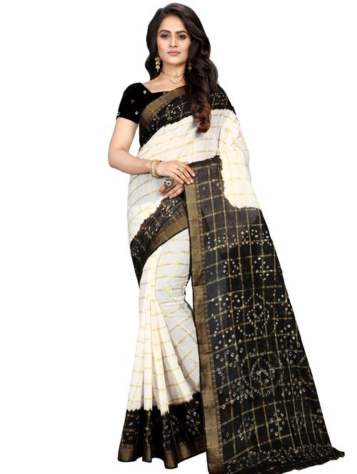 bandhani printed handloom saree with blouse - 16659939 - Standard Image - 1