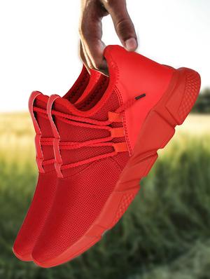 red mesh sport shoes - 16660267 - Standard Image - 4