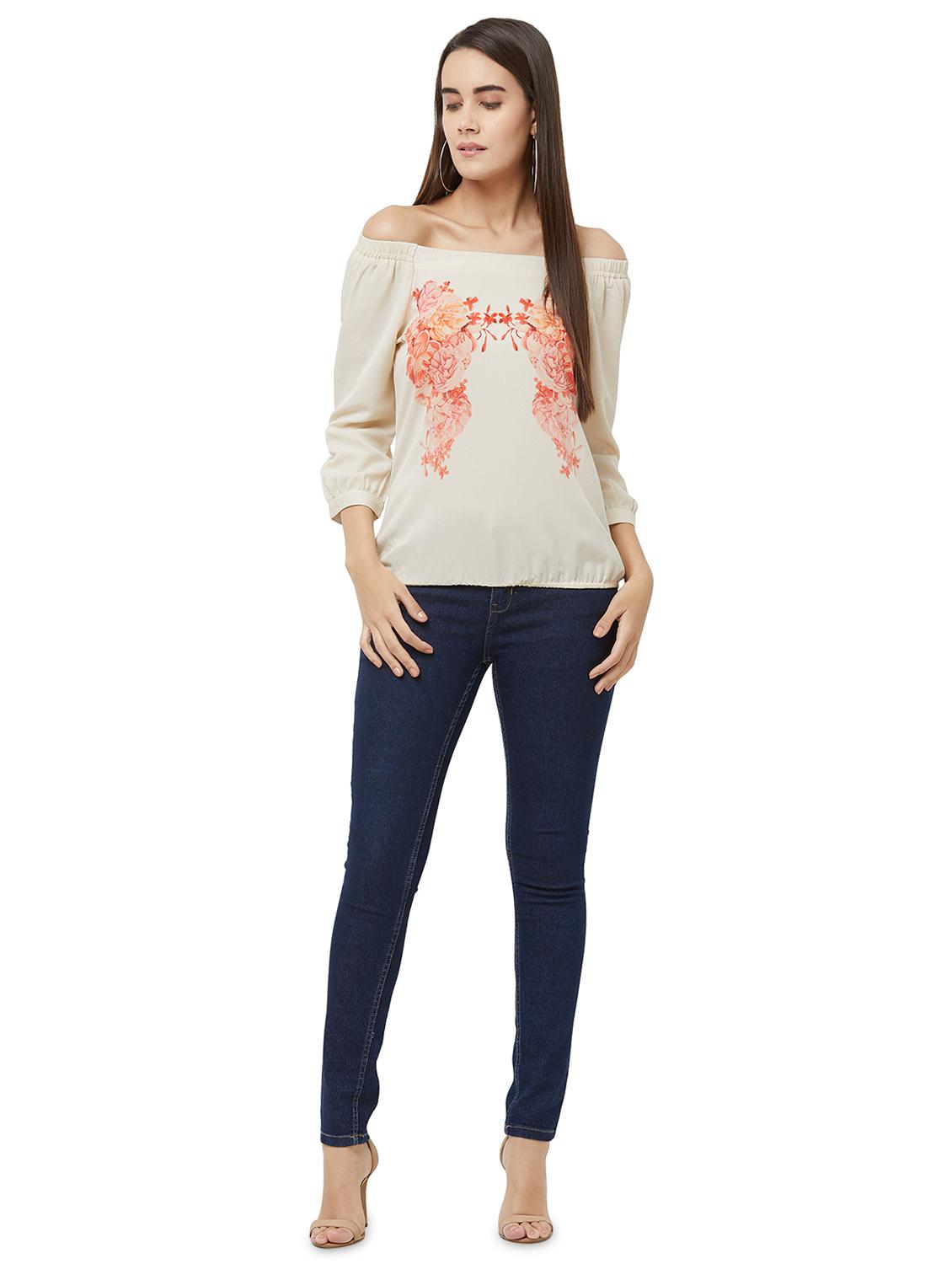 off shoulder floral top - 16660303 - Zoom Image - 4
