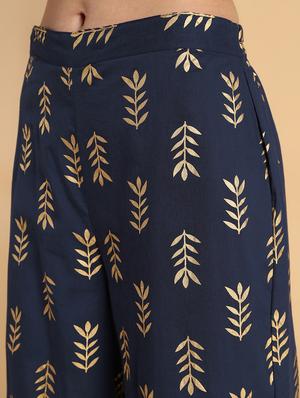 gold print kurta palazzo set - 16660349 - Standard Image - 7