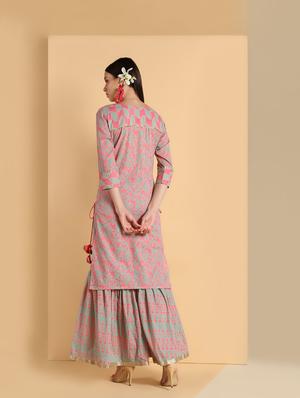 gota tassels kurta palazzo set - 16660351 - Standard Image - 4