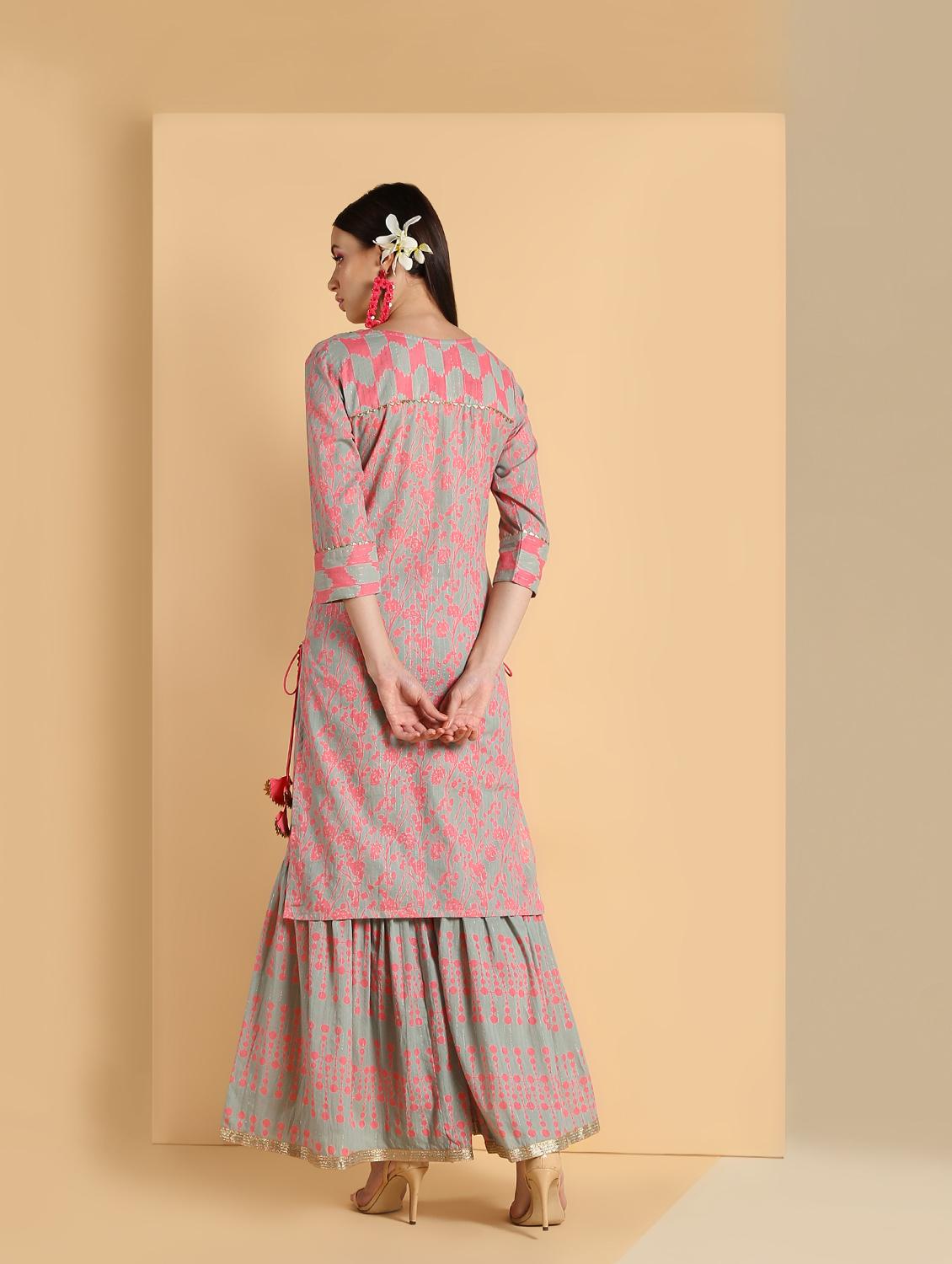 gota tassels kurta palazzo set - 16660351 - Zoom Image - 4