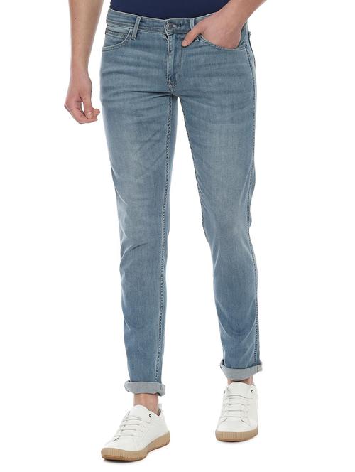 blue light washed denim jeans - 16660975 - Standard Image - 1
