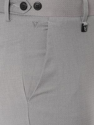grey textured flat front formal trouser - 16661052 - Standard Image - 4