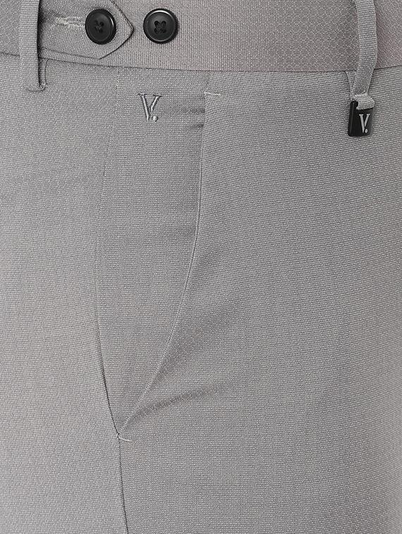 grey textured flat front formal trouser - 16661052 - Zoom Image - 4