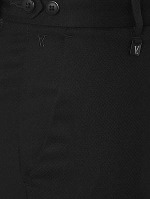 black textured flat front formal trouser - 16661055 - Standard Image - 4