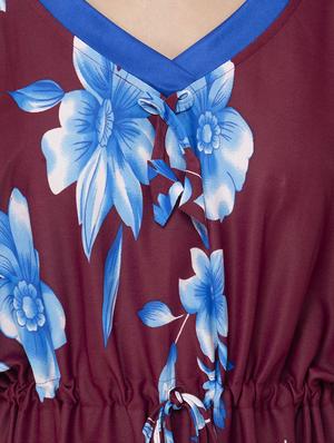 kaftan sleeved floral nighty - 16661062 - Standard Image - 4