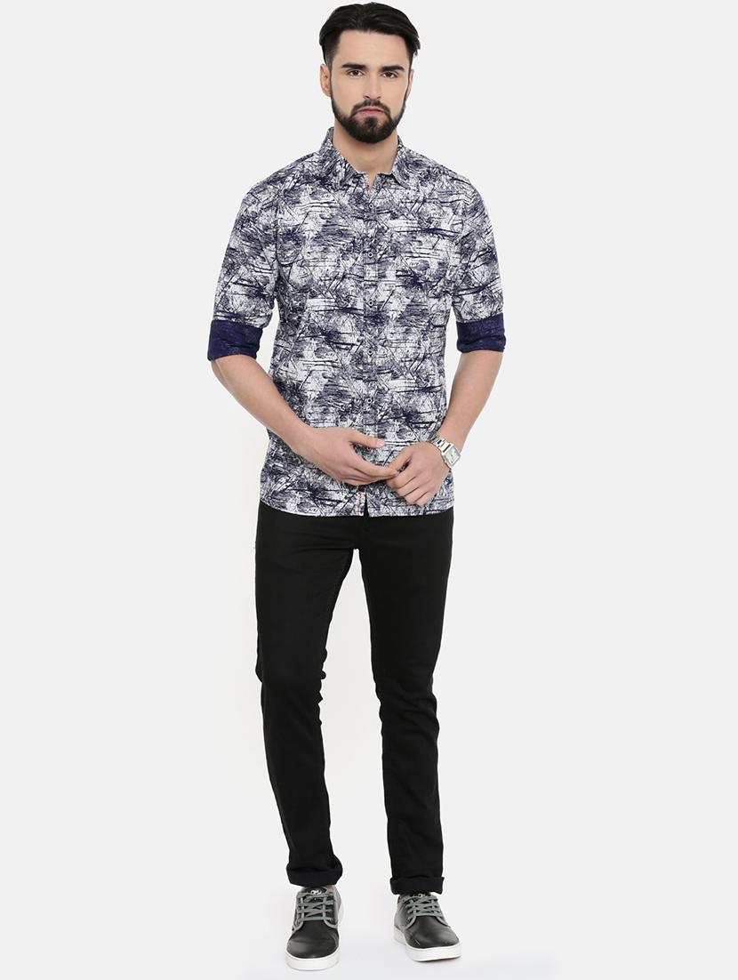 blue printed casual shirt - 16661459 - Zoom Image - 4
