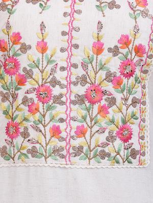 yoke embroidered solid straight kurta - 16661746 - Standard Image - 4