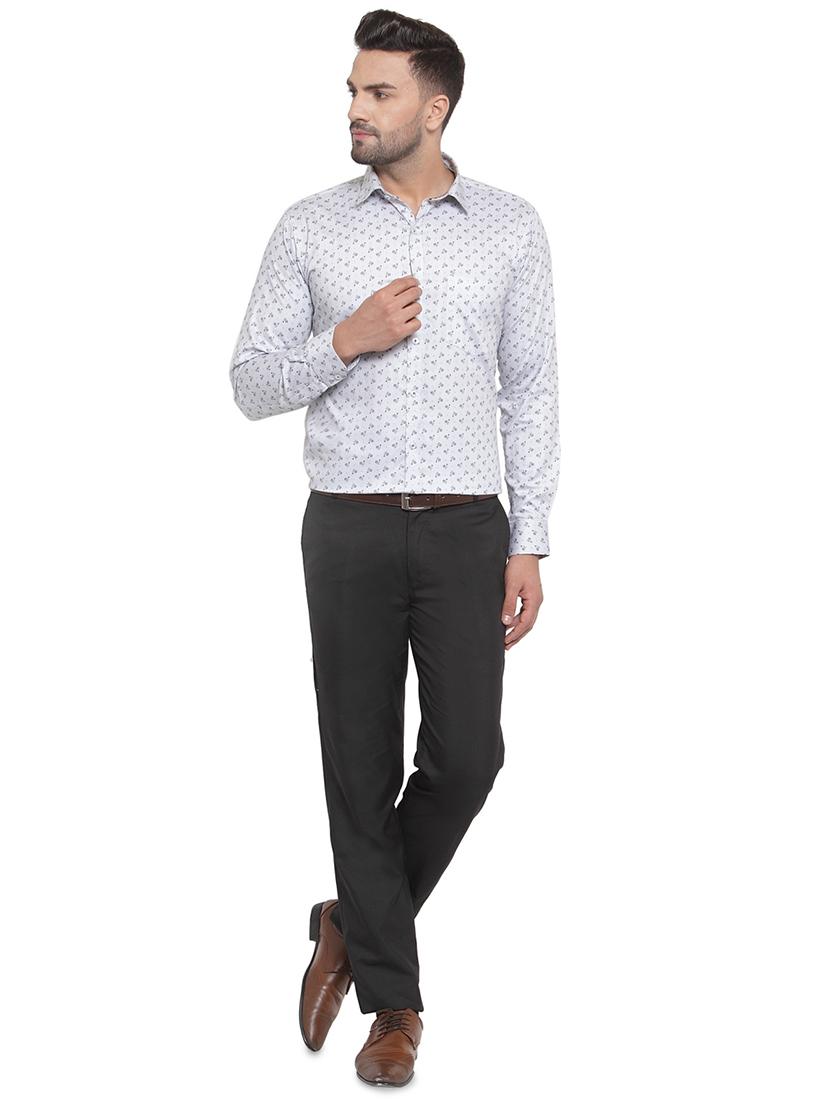 grey floral print formal shirt - 16661931 - Zoom Image - 4
