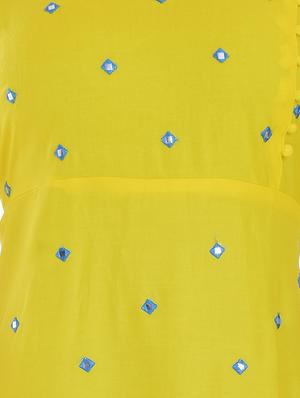 mirror work a-line ethnic dress - 16662110 - Standard Image - 4