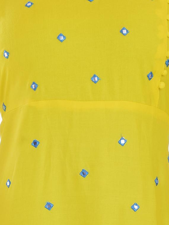 mirror work a-line ethnic dress - 16662110 - Zoom Image - 4