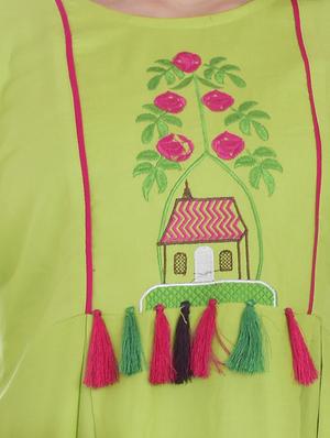 solid embroidered a-line dress - 16662115 - Standard Image - 4
