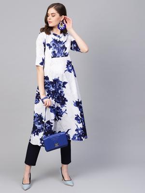 floral print flared kurta - 16662330 - Standard Image - 4