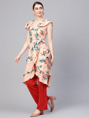 floral print a-line layered kurta - 16662380 - Standard Image - 4