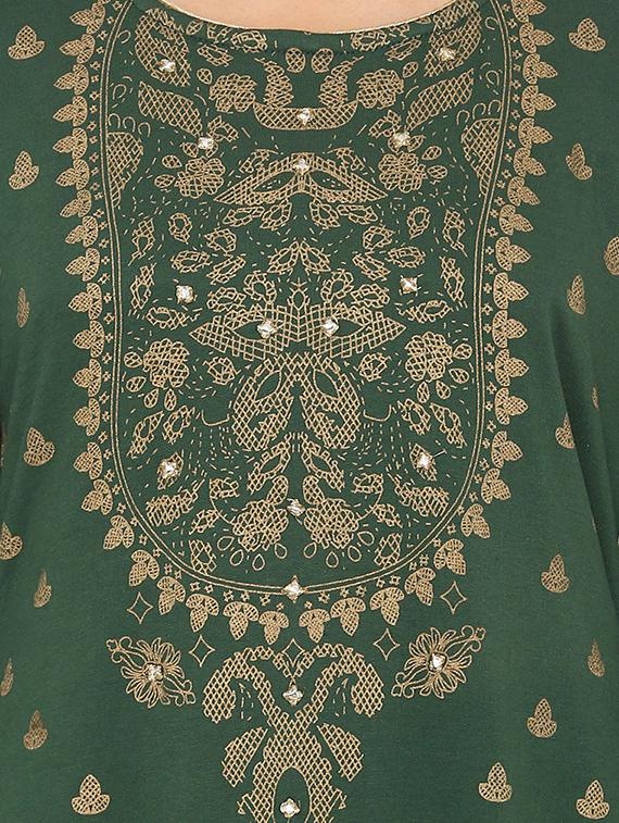 gold print woolen kurta - 16662387 - Zoom Image - 4