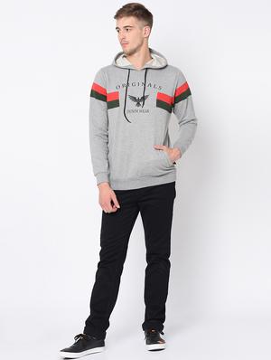grey printed taped sweatshirt - 16662744 - Standard Image - 4