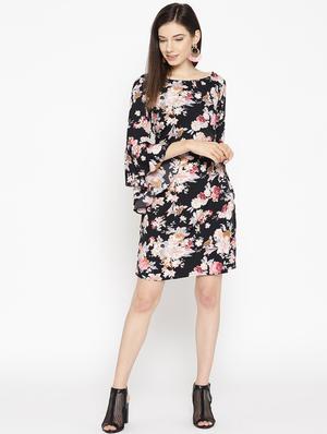 bell sleeved floral shift dress - 16663607 - Standard Image - 4