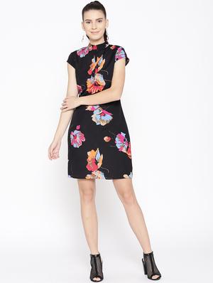 mock neck floral shift dress - 16663617 - Standard Image - 4