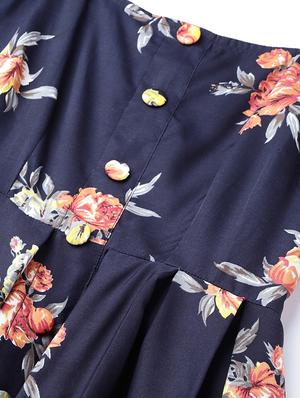 gathered detail floral fit & flare dress - 16663623 - Standard Image - 4