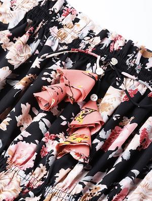 tie knot detail floral off shoulder dress - 16663628 - Standard Image - 4