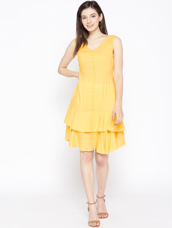 pep hem v- neck a-line dress - 16663646 - Zoom Image - 4