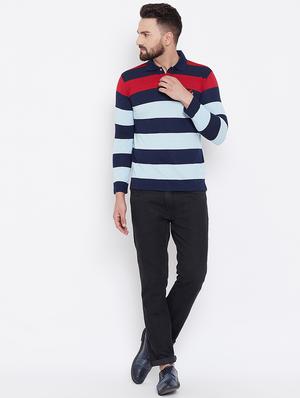 blue striped polo t-shirt - 16663714 - Standard Image - 4