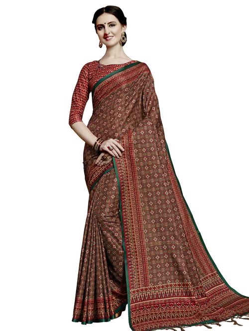 printed patola saree with blouse - 16664045 - Standard Image - 1