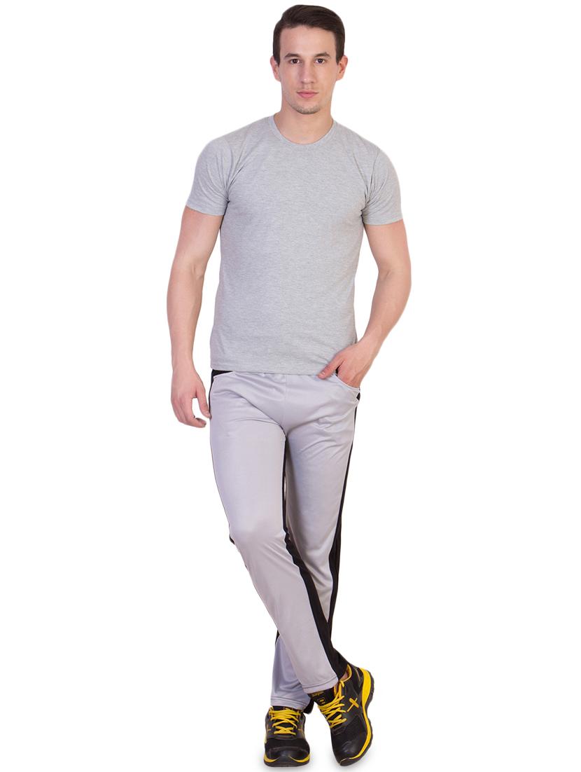 grey color block full length track pant - 16664682 - Zoom Image - 4