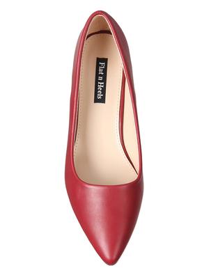 maroon slip on pumps - 16665815 - Standard Image - 4