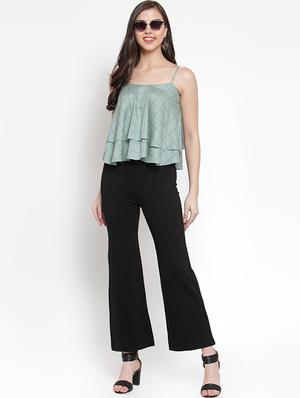 cami neck checkered layered top - 16666238 - Standard Image - 4