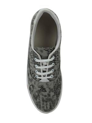 grey leatherette lace up sneakers - 16666242 - Standard Image - 4