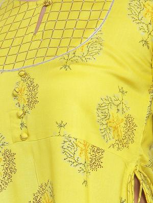 foil print straight kurta palazzo set - 16666422 - Standard Image - 4